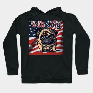 Pug 4th July Hoodie